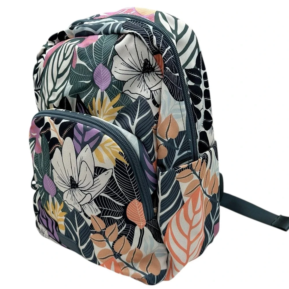 Vera Bradley Women's Small Backpack Palm Floral‎ Purple Lining Water-resistant